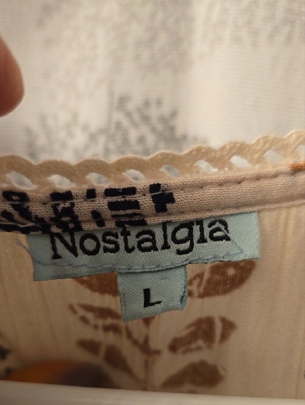 Nostalgia Black and Cream Printed Crochet-Hem Tank - Picture 2 of 5